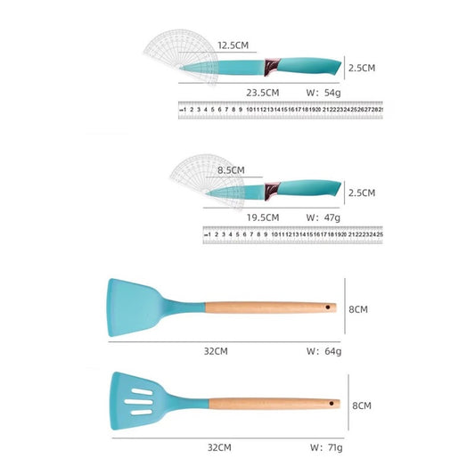 SET DE CUCHARONES Y ACCESORIOS DE COCINA EN SILICONA (19 Utencilios)