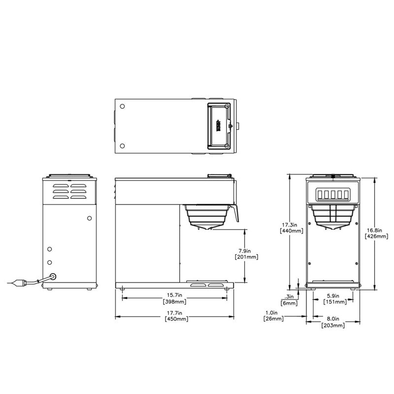CAFETERA DE GOTEO BUNN VP17-1 (1 HORNILLA)