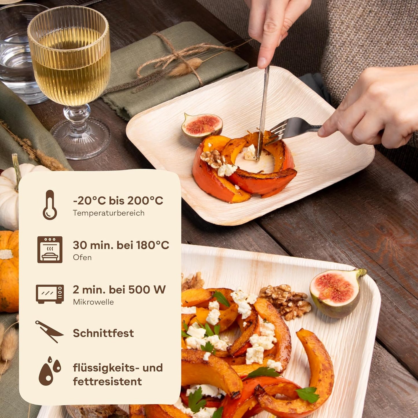 Platos Biodegradables LEEF Cuadrados – Ecológicos