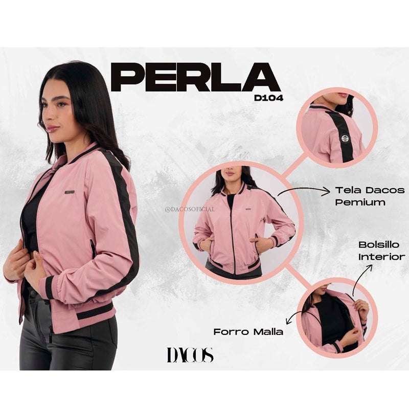 CHAQUETA PARA MUJER PERLA Estilo Deportivo con Contraste Bicolor