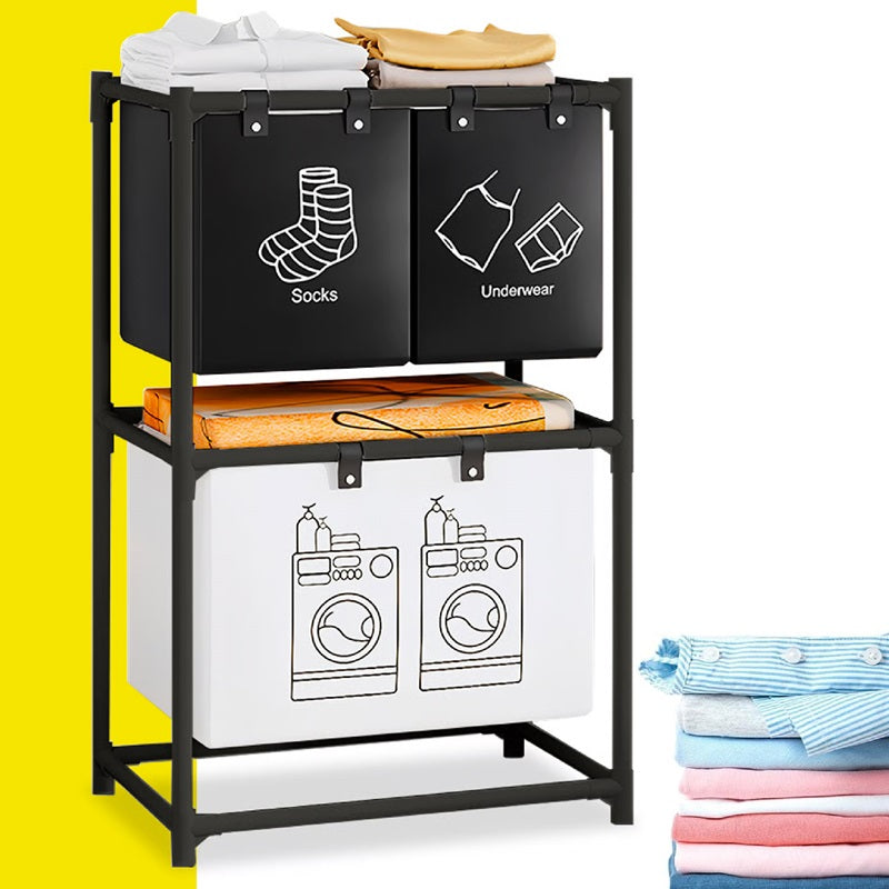 CESTO CANASTA PARA ROPA SUCIA DE 2 NIVELES