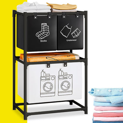 CESTO CANASTA PARA ROPA SUCIA DE 2 NIVELES