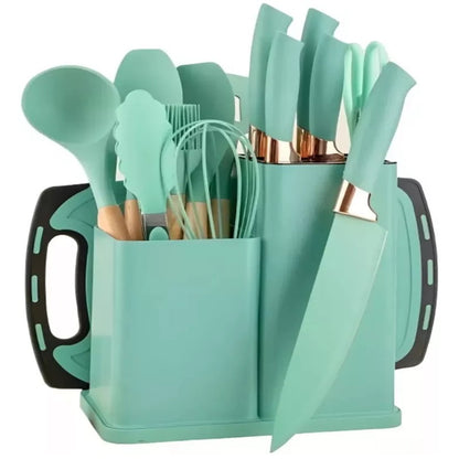 SET DE CUCHARONES Y ACCESORIOS DE COCINA EN SILICONA (19 Utencilios)