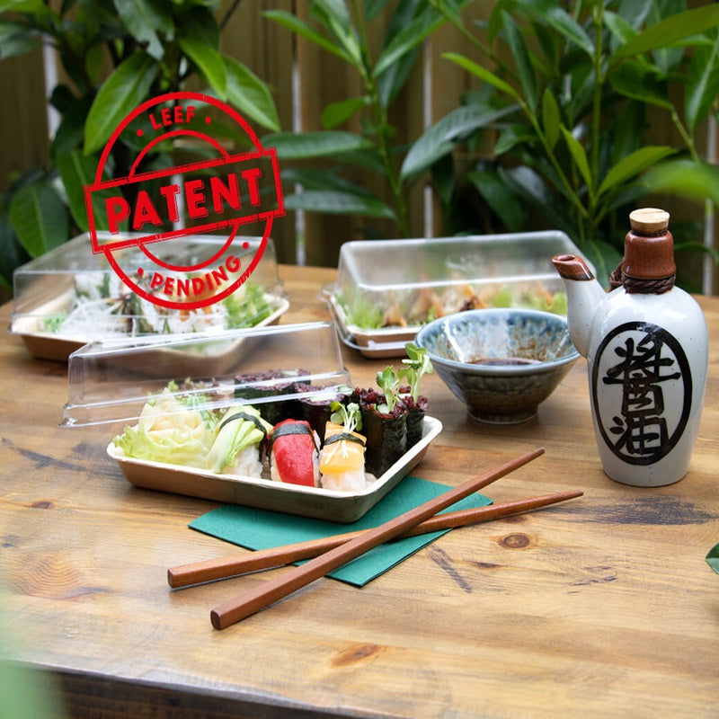 Contenedor Rectangular Biodegradable con Tapa de Plástico Reciclado LEEF – Ecológicos