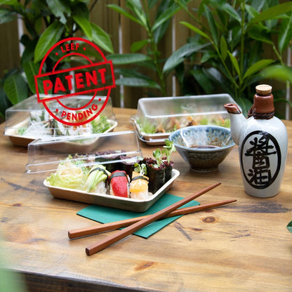 Contenedor Rectangular Biodegradable con Tapa de Plástico Reciclado LEEF – Ecológicos