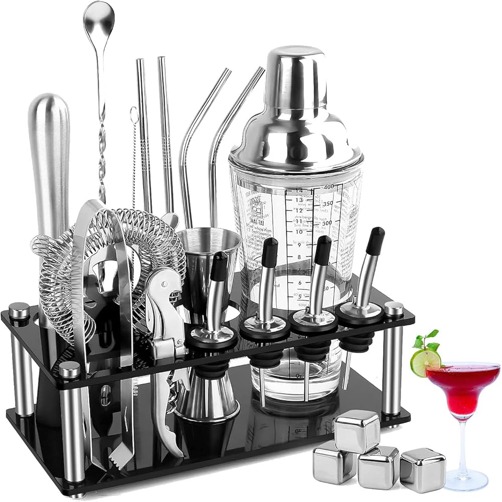 SET DE COCTELERIA EN ACERO INOXIDABLE DE 16 PIEZAS