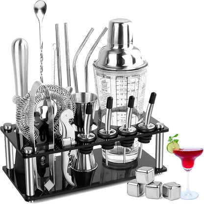 SET DE COCTELERIA EN ACERO INOXIDABLE DE 16 PIEZAS