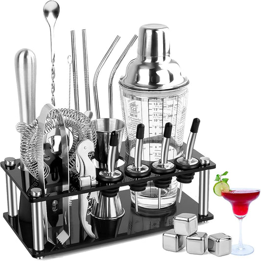 SET DE COCTELERIA EN ACERO INOXIDABLE DE 16 PIEZAS