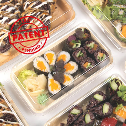 Contenedor Rectangular Biodegradable con Tapa de Plástico Reciclado LEEF – Ecológicos