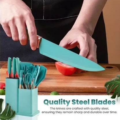 SET DE CUCHARONES Y ACCESORIOS DE COCINA EN SILICONA (19 Utencilios)