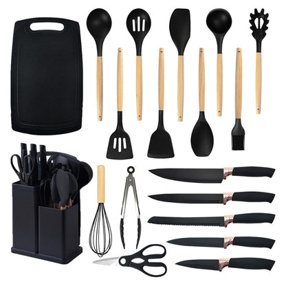 SET DE CUCHARONES Y ACCESORIOS DE COCINA EN SILICONA (19 Utencilios)