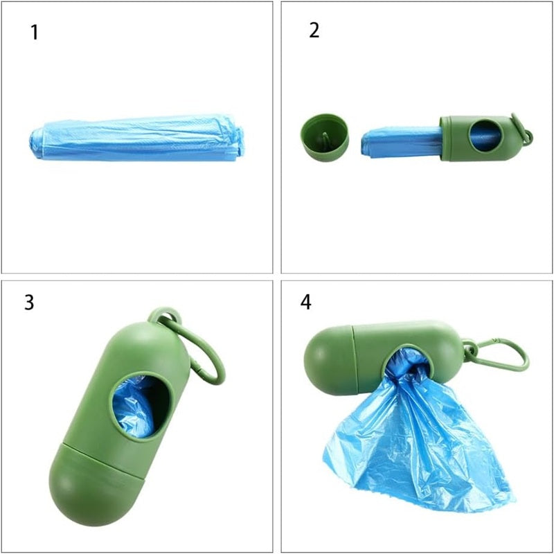Dispensador de Bolsas para Mascotas Portátil + Rollo Incluido