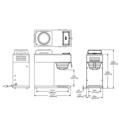 CAFETERA DE GOTEO BUNN VP17-2 (2 HORNILLAS)