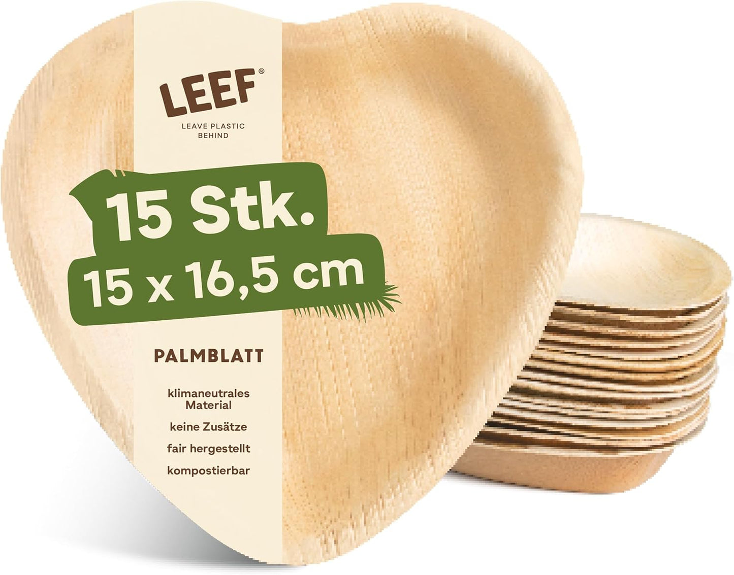 Bowls Biodegradables LEEF En Forma de Corazon – Ecológicos (3 unidades)