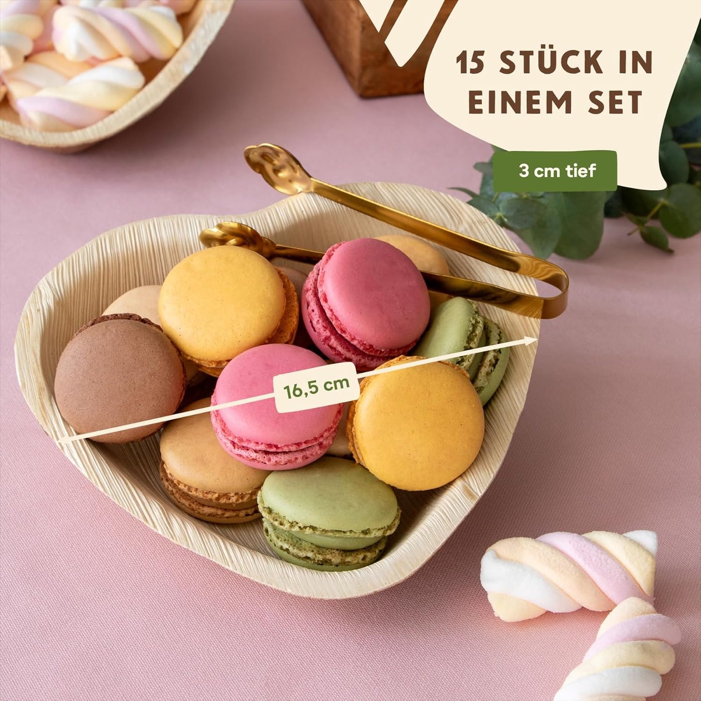 Bowls Biodegradables LEEF En Forma de Corazon – Ecológicos (3 unidades)