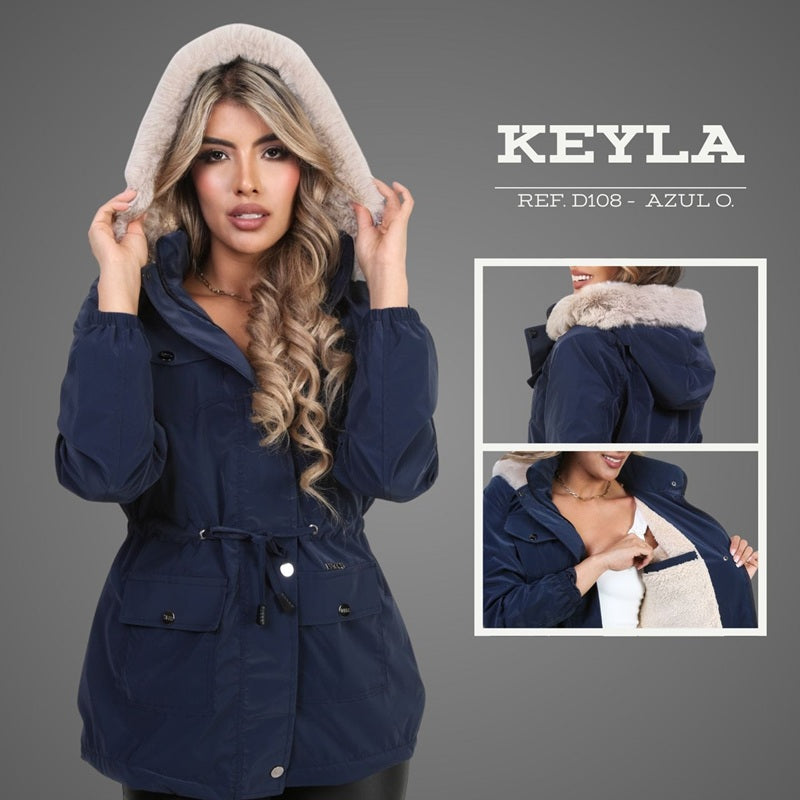 CHAQUETA PARA DAMA KEYLA Parka Beige con Interior Ovejero y Capota Acolchada