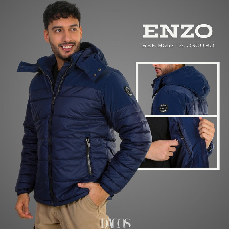 CHAQUETA PARA HOMBRE ENZO Acolchada para Hombre con Capota y Bolsillo Interior