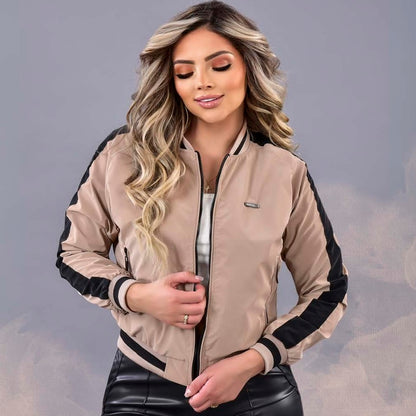 CHAQUETA PARA MUJER PERLA Estilo Deportivo con Contraste Bicolor