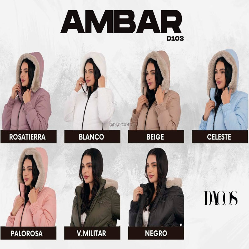 CHAQUETA PARA MUJER AMBAR Peluche Premium con Capota Removible