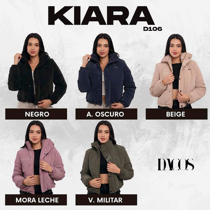 CHAQUETA PARA MUJER KIARA Estilo Puffer Acolchado con Interior Premium