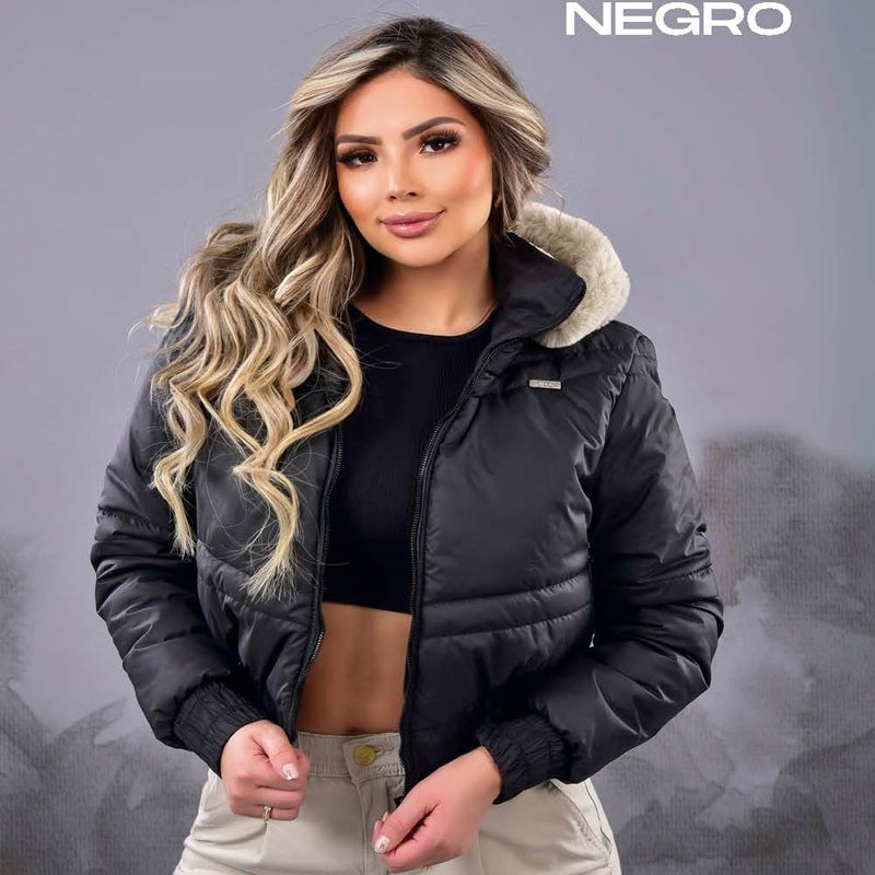 CHAQUETA PARA MUJER AMBAR Peluche Premium con Capota Removible