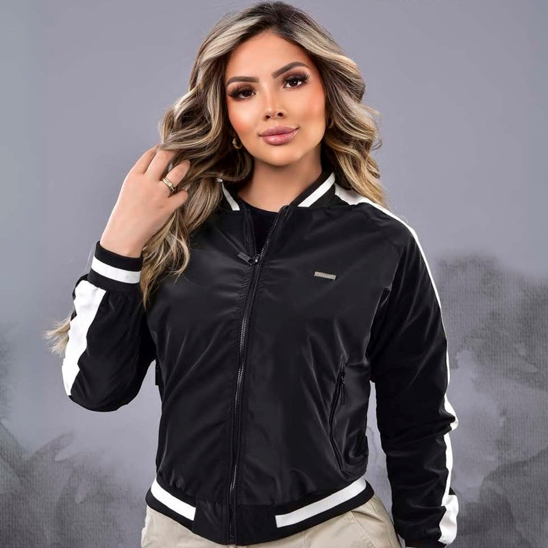 CHAQUETA PARA MUJER PERLA Estilo Deportivo con Contraste Bicolor