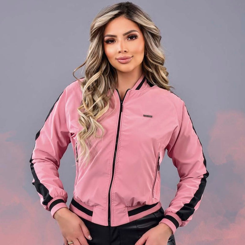 CHAQUETA PARA MUJER PERLA Estilo Deportivo con Contraste Bicolor