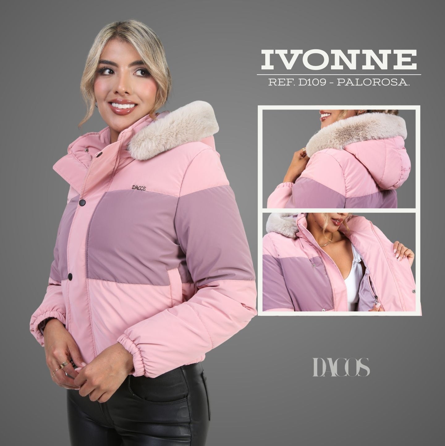 CHAQUETA PARA DAMA IVONE Estilo Bicolor con Interior Ovejero y Capota Acolchada
