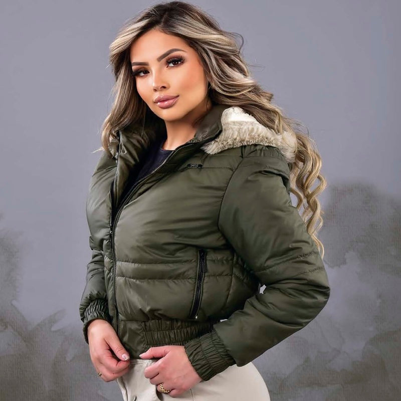 CHAQUETA PARA MUJER AMBAR Peluche Premium con Capota Removible
