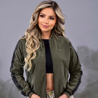 CHAQUETA PARA MUJER PERLA Estilo Deportivo con Contraste Bicolor