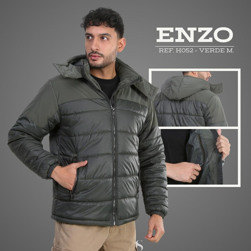 CHAQUETA PARA HOMBRE ENZO Acolchada para Hombre con Capota y Bolsillo Interior